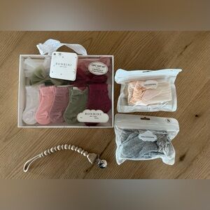 Bundle of Various Items (Socks, Headbands, Pacifier Clip)